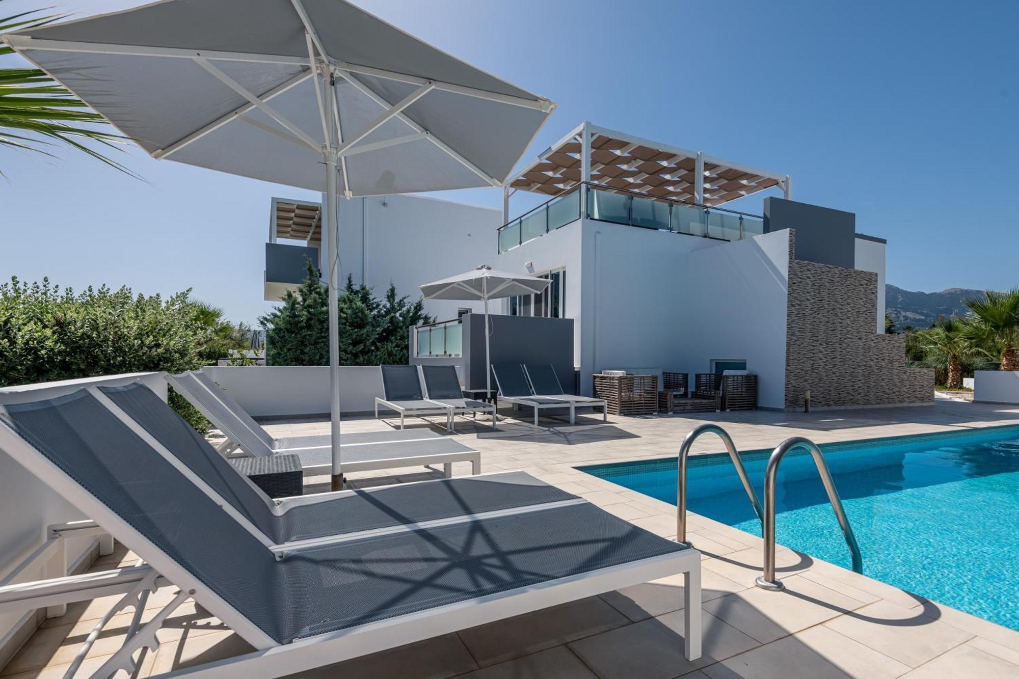 Asteria Pearl Villa 2 With Rooftop Jacuzzi Тигаки Экстерьер фото